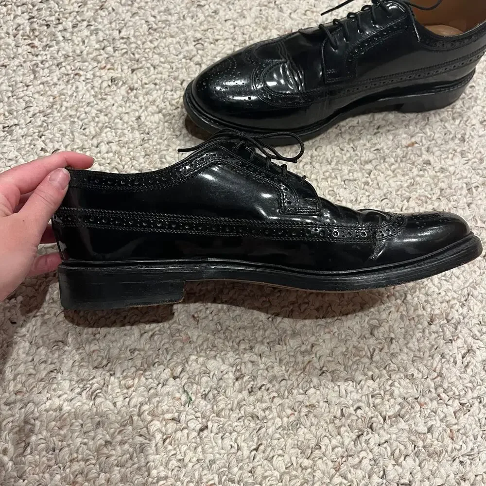 Florsheim Kenmoor Wingtip Oxford Shoes Mens 10.5 Black Classic Formal Casual